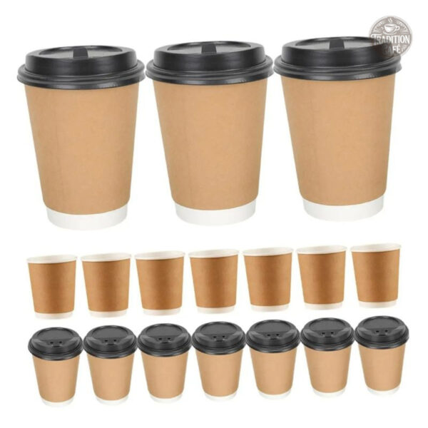Gobelet à café Kraft double paroi, lot de 50 unités