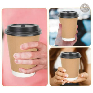 Gobelet jetable en kraft, idéal pour café chaud, 50 pcs