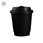 Gobelet à café noir avec couvercle, lot de 50 pièces