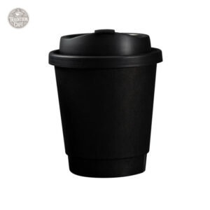 Gobelet à café noir avec couvercle, lot de 50 pièces