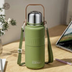 Gourde isotherme 1,5L avec anse en acier inoxydable