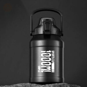 Gourde isotherme 1,5L noire avec anse intégrée
