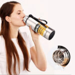 Gourde en acier inoxydable 1L, finition argentée