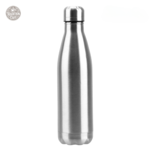 Gourde isotherme inox argentée au design élégant