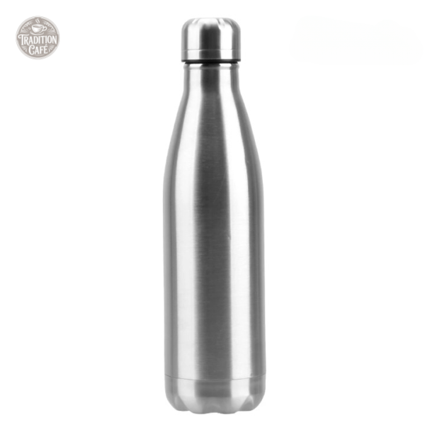 Gourde isotherme inox argentée au design élégant