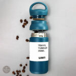 Gourde inox bleue résistante pour boissons chaudes et froides