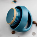 Gourde thermos en acier inoxydable, design bleu élégant