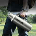 Grand thermos inox avec poignée robuste