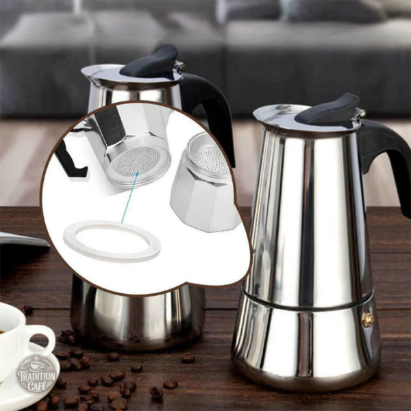 Accessoire silicone blanc pour cafetière italienne
