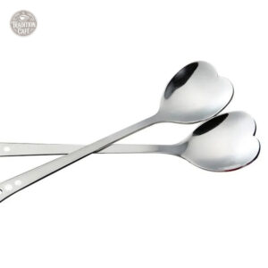 Cuillères à café design cœur - Set élégant pour moka