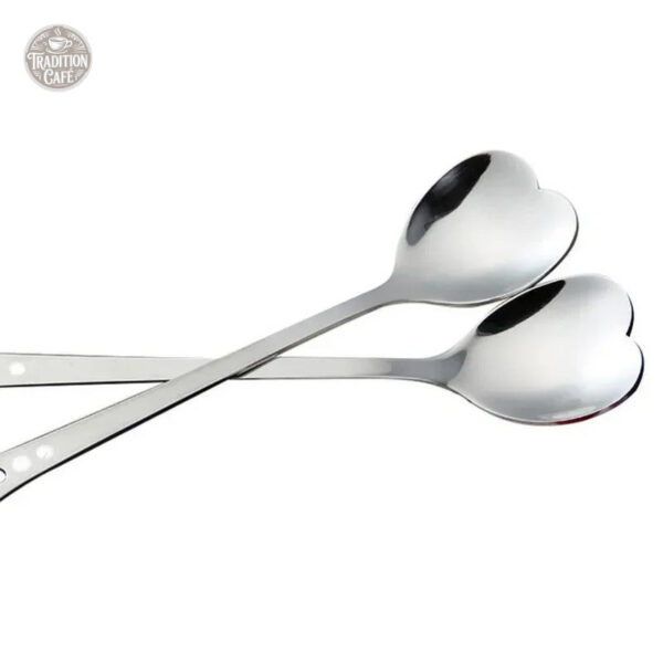 Cuillères à café design cœur - Set élégant pour moka