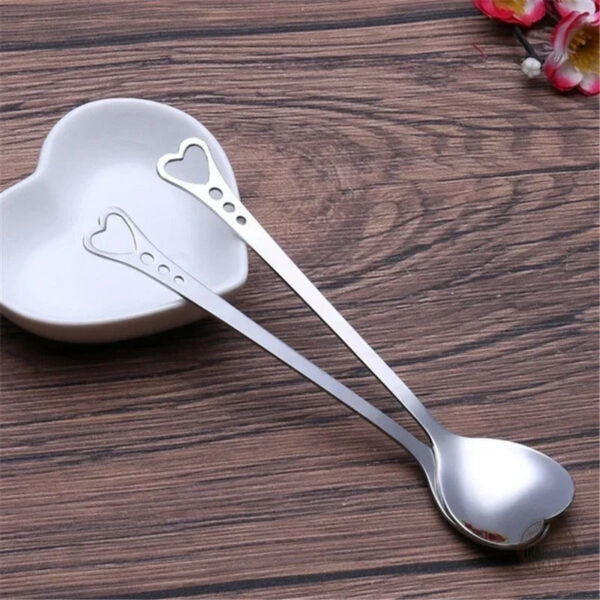 Accessoires café en cœur - Lot de 2 cuillères à moka