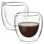 Tasses en verre avec double paroi pour café chaud ou froid