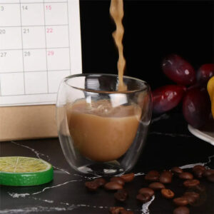 Ensemble de 6 tasses à café en verre, design élégant et moderne