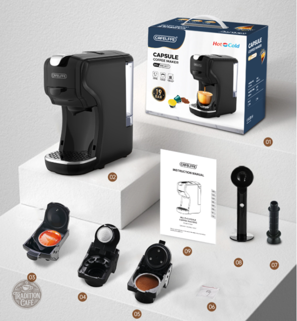 Machine à café élégante pour café moulu