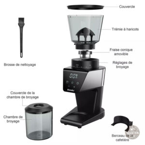 Moulin à café semi pro, broyage précis et rapide