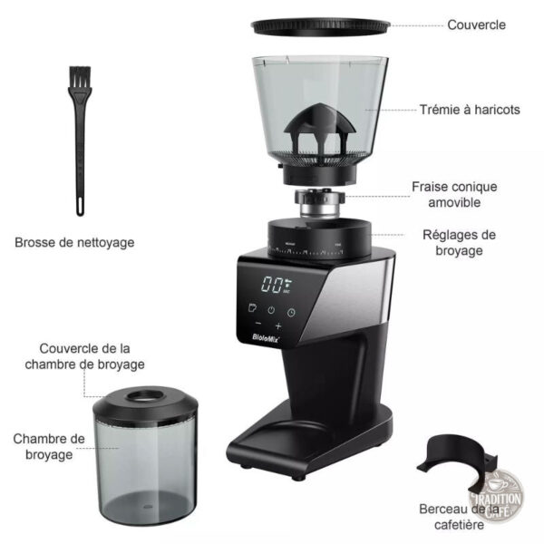 Moulin à café semi pro, broyage précis et rapide
