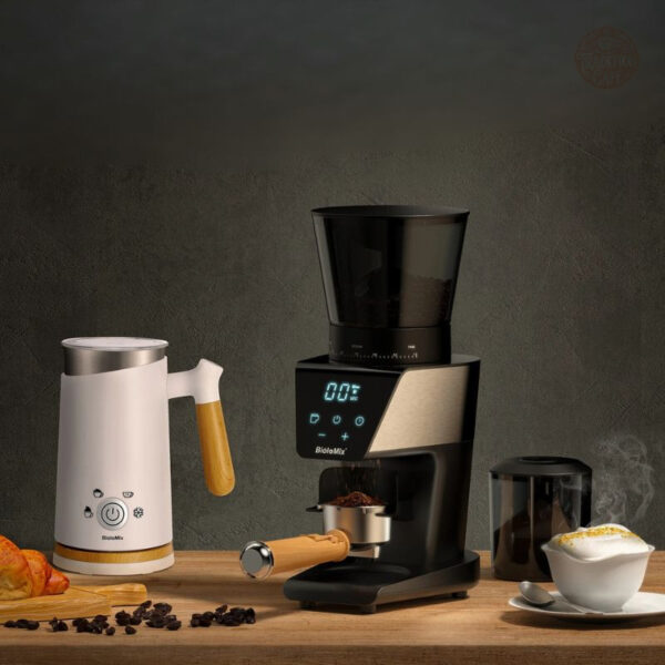 Moulin à café durable, finition en acier inoxydable