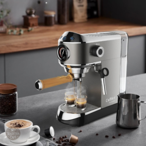 Cafetière professionnelle en inox finition titane