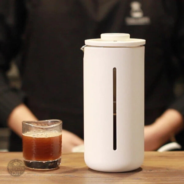 Cafetière à Piston 450 ml, design blanc moderne