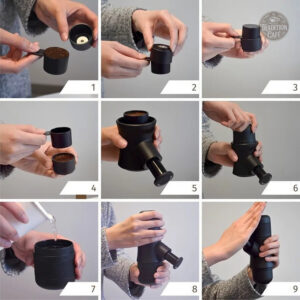 Cafetière manuelle compacte pour café en déplacement