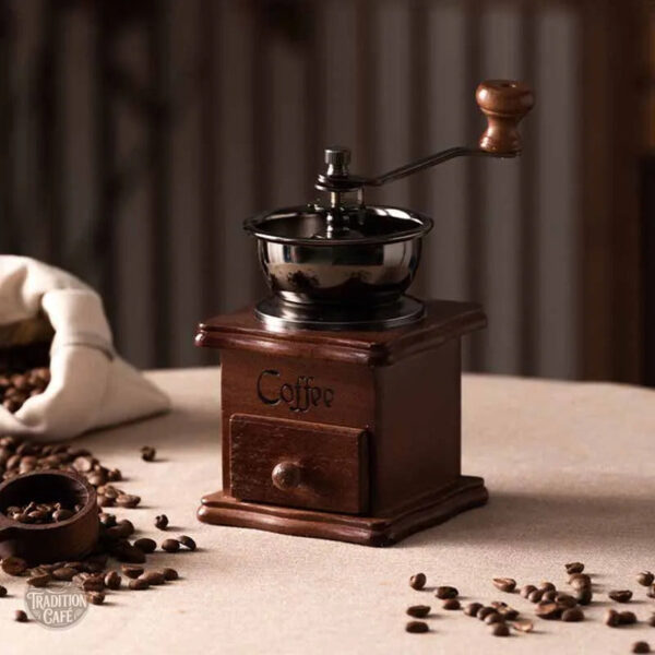 Moulin à café vintage, design compact et élégant