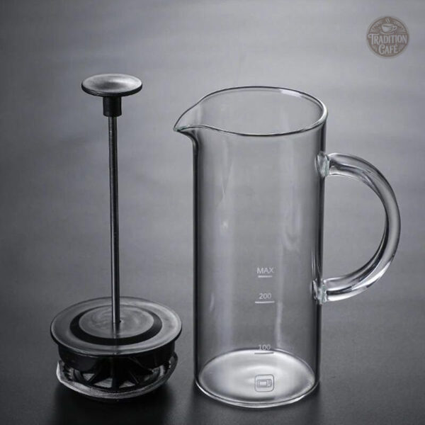 Carafe en verre pour mousseur à lait manuel