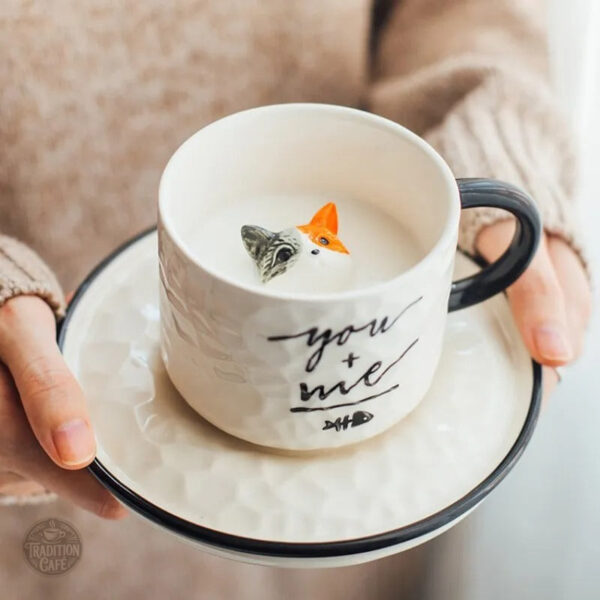 mug-chat-raffine-ceramique-1 Mug céramique élégant avec motif de chat raffiné