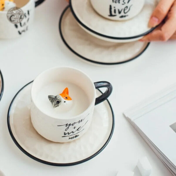 Mug chat en céramique, design chic et moderne
