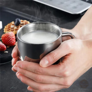 Mug Moderne Argenté avec Double Isolation