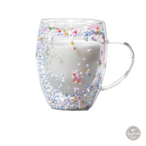 Mug en verre transparent à double paroi décoratif
