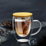 Mug double paroi en verre, idéal pour boissons chaudes ou froides