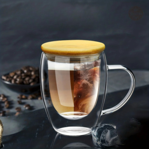 Mug double paroi en verre, idéal pour boissons chaudes ou froides