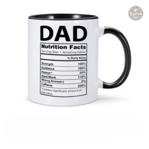Mug humoristique avec valeurs nutritionnelles intégrées