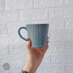 Mug en Grès bleu, design inspiré du Japon