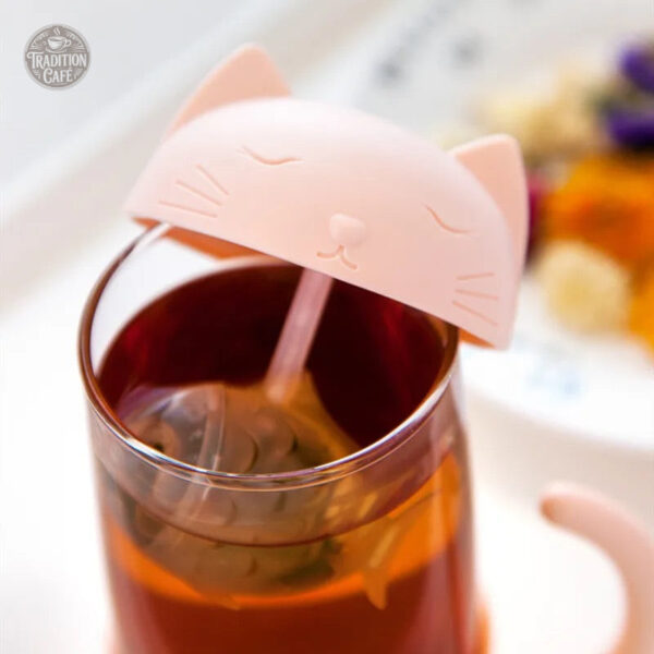 Mug infuseur original en forme de chat coloré