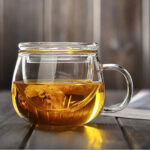 Mug infuseur en verre avec couvercle élégant