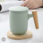 Mug infuseur design vert en céramique