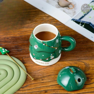 Mug sapin vert de Noël au design festif