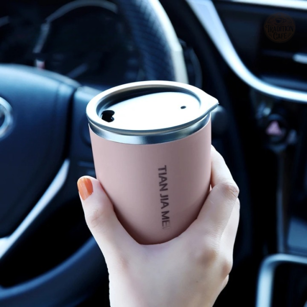 Mug Thermos élégant, couleur rose, parfait pour voyager