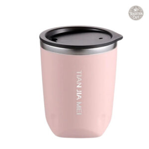 Mug de voyage rose en acier inoxydable