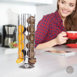 Rangement élégant pour capsules de café en métal argenté