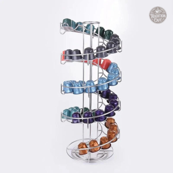 Porte-capsules spiralé pour un rangement pratique