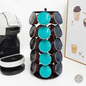 Porte capsules Dolce Gusto rotatif en métal noir