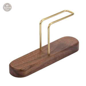 Porte filtre à café en bois et métal doré
