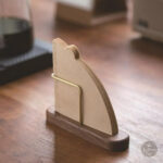 Porte filtre à café design en métal et bois
