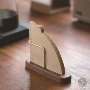 Porte filtre à café design en métal et bois
