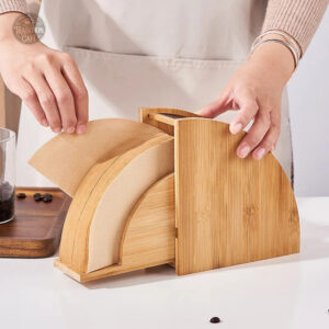 Porte filtre à café en bois au design élégant