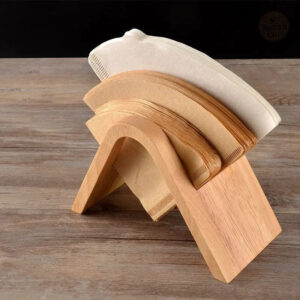 Support filtre à café en bois au design triangulaire