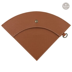 Porte filtre à café triangulaire en similicuir marron
